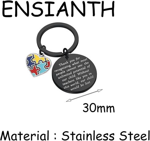 ENSIANTH Autism Teacher Keychain Autism Teacher Gift Autism jewelry Gift Autism Teacher Appreciation Gift in Saudi Arabia