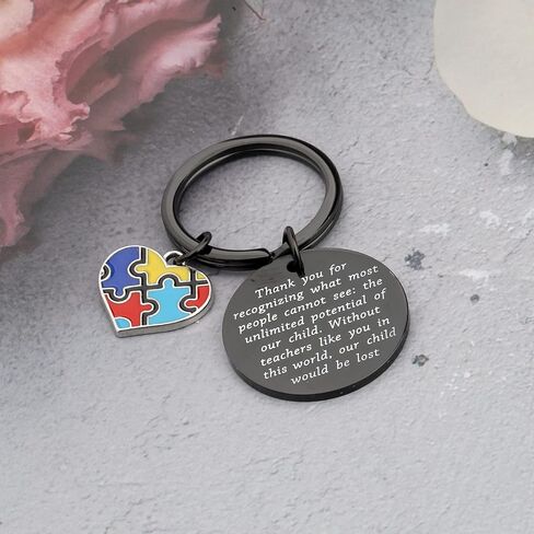 ENSIANTH Autism Teacher Keychain Autism Teacher Gift Autism jewelry Gift Autism Teacher Appreciation Gift in Saudi Arabia