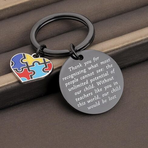 ENSIANTH Autism Teacher Keychain Autism Teacher Gift Autism jewelry Gift Autism Teacher Appreciation Gift in Saudi Arabia