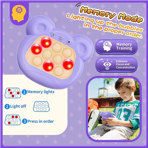 Fast Push Bubble Game, Light-up Pop Game Fidget Toys for Kids and Adults, Electronic Handheld Games, Stress Relief Toys for 6 7 8 9 Year Old Boys & Girls (Green) in Saudi Arabia