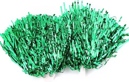 4 Pcs Metallic Foil Plastic Pom Poms Cheerleader Pom Poms Sports Team Pom Poms Spirit Cheering Pom Poms Cheer Dance Pom Poms Cheerleading Pom Poms with Handle White and Blue in Saudi Arabia