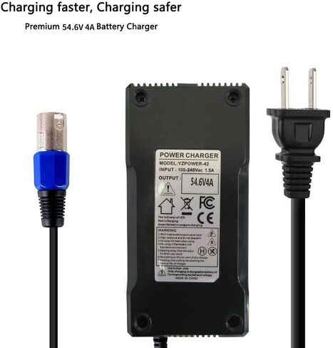 Aunstarwei 54.6V 4A محول شاحن بطارية لبطارية ليثيوم 48V 13S مع موصل XLR 3 دبوس in Kuwait