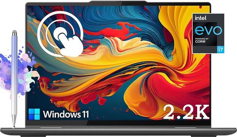 لاب توب لينوفو يوجا 7i 2 في 1 مقاس 0.69 بوصة، شاشة لمس 14 بوصة 2.2K 16:10، Intel Evo 10-Core i7-1355U، 2 x Thunderbolt، Wi-Fi 6، عمر بطارية طويل - 12 ساعة، رمادي Storm Win11 W /قلم ستايلس (ذاكرة وصول عشوائي سعة 16 جيجابايت | محرك أقراص SSD سعة 1 تيرابايت) in Saudi Arabia