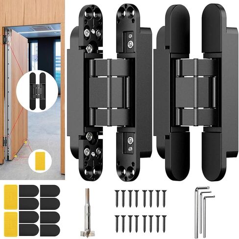 7" Hidden Door Hinge/Invisible Door Silent Door Hinge 180 Degree Swing Hinge 3-Way Adjustable Butt Hinge 7 x 2.8 x 1" (Pack of 2) (White 7 inches) in Saudi Arabia