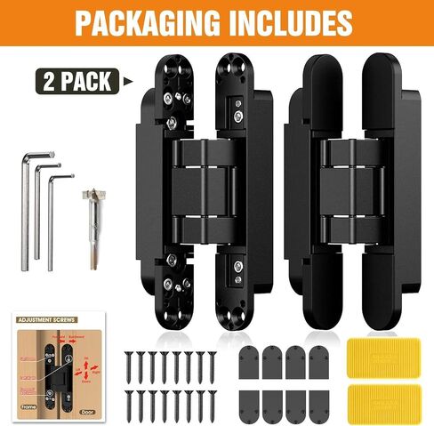 7" Hidden Door Hinge/Invisible Door Silent Door Hinge 180 Degree Swing Hinge 3-Way Adjustable Butt Hinge 7 x 2.8 x 1" (Pack of 2) (White 7 inches) in Saudi Arabia