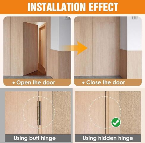 7" Hidden Door Hinge/Invisible Door Silent Door Hinge 180 Degree Swing Hinge 3-Way Adjustable Butt Hinge 7 x 2.8 x 1" (Pack of 2) (White 7 inches) in Saudi Arabia