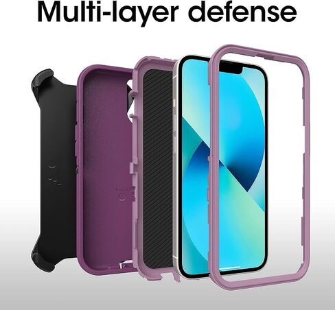 حافظة OtterBox Defender Series بدون شاشة لهاتف iPhone 13 (فقط) - يتضمن مشبك الحافظة - عبوة غير قابلة للبيع بالتجزئة - أسود in Kuwait