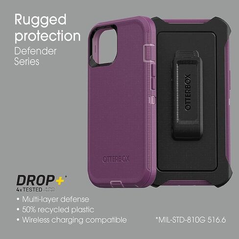 حافظة OtterBox Defender Series بدون شاشة لهاتف iPhone 13 (فقط) - يتضمن مشبك الحافظة - عبوة غير قابلة للبيع بالتجزئة - أسود in Kuwait