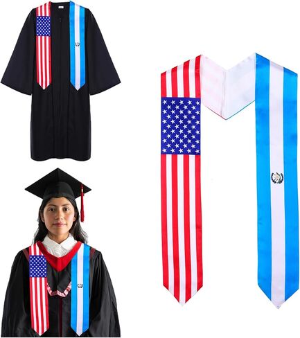 TangFee غواتيمالا والولايات المتحدة الأمريكية العلم سرق التخرج، وشاح التخرج للطلاب الغواتيماليين الدوليين in Kuwait