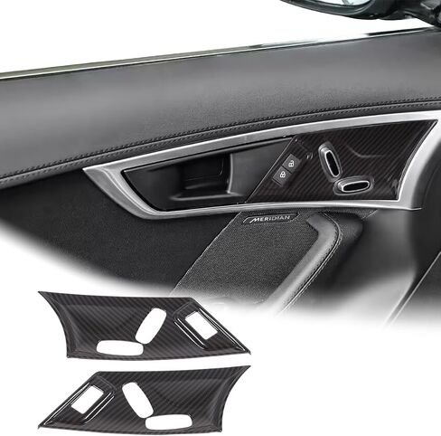 JONKOKO 2 قطعة غطاء ديكور لوحة تعديل المقعد الكهربائي لجاكوار F-Type 2013-2024 مقعد السيارة تعديل زر تبديل الإطار الملحقات الداخلية (ألياف الكربون) in Kuwait