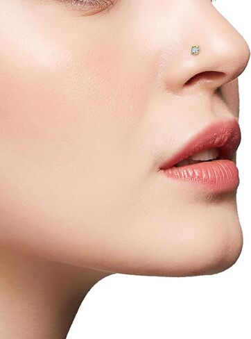 18G 20G حلقات الأنف 316L الجراحية الصلب الأنف ترصيع L على شكل حلقات الأنف ترصيع الأنف ثقب المجوهرات للنساء الرجال الماس تشيكوسلوفاكيا 2 مم 3 مم الفضة الذهب 6 قطع in Kuwait