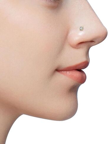 18G 20G حلقات الأنف 316L الجراحية الصلب الأنف ترصيع L على شكل حلقات الأنف ترصيع الأنف ثقب المجوهرات للنساء الرجال الماس تشيكوسلوفاكيا 2 مم 3 مم الفضة الذهب 6 قطع in Kuwait
