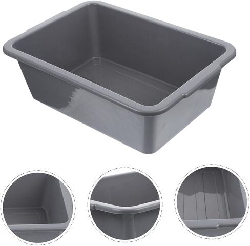 Zerodeko Foot Bath Basin White Storage Bins Washing Basin Tub Utility Bus Tubs Food Service Tub Dish Pan Bus Tub for Restaurant Storage Tub Multifunction Plastic Dishwashing Box in Saudi Arabia
