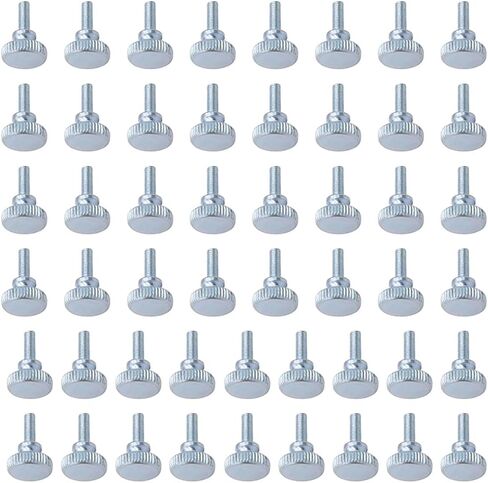 50 Pcs M3X10mm Flat Knurled Head Fully Threaded Thumb Screws Bolts Fastener, Thumbscrew Grip Knobs Thumb Screws in Saudi Arabia