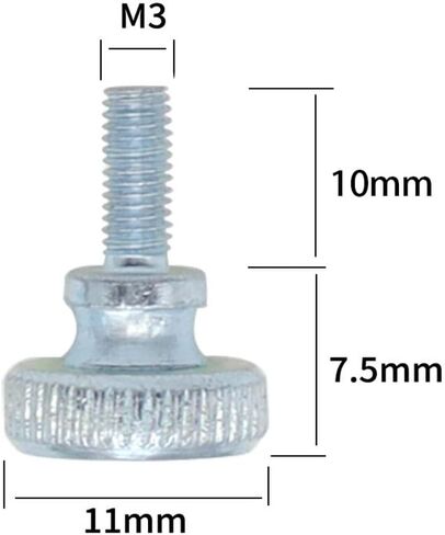 50 Pcs M3X10mm Flat Knurled Head Fully Threaded Thumb Screws Bolts Fastener, Thumbscrew Grip Knobs Thumb Screws in Saudi Arabia