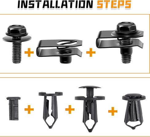 yeshma 35pcs المحرك تحت غطاء سبلاش درع الحرس الجسم البراغي الوفير الحاجز بطانة دفع التجنيب السحابة برشام كليب مقذوف u-المكسرات متوافق مع نيسان إنفينيتي g35 g37 FX35 FX45 EX35 370Z 350Z in Kuwait