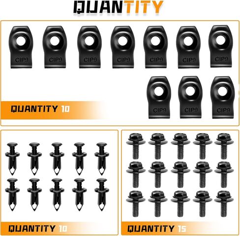 yeshma 35pcs المحرك تحت غطاء سبلاش درع الحرس الجسم البراغي الوفير الحاجز بطانة دفع التجنيب السحابة برشام كليب مقذوف u-المكسرات متوافق مع نيسان إنفينيتي g35 g37 FX35 FX45 EX35 370Z 350Z in Kuwait