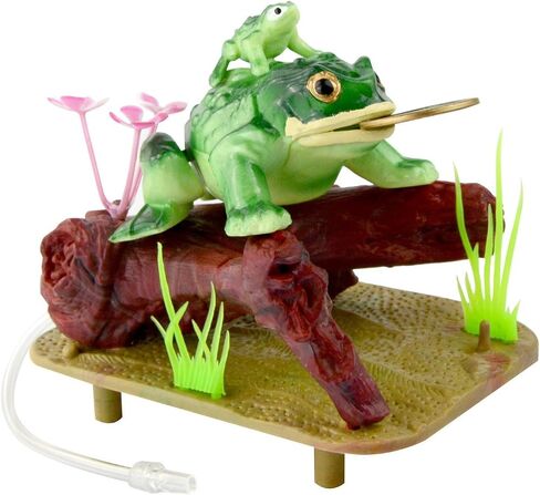 Saim Lucky Coin Frog Toad Air Bubbler ديكورات، 4x2.7x3.3in زخرفة الراتنج النحت لحوض السمك in Saudi Arabia