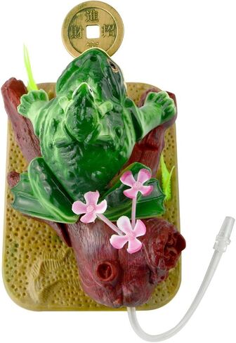 Saim Lucky Coin Frog Toad Air Bubbler ديكورات، 4x2.7x3.3in زخرفة الراتنج النحت لحوض السمك in Saudi Arabia