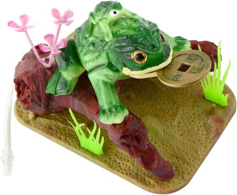 Saim Lucky Coin Frog Toad Air Bubbler ديكورات، 4x2.7x3.3in زخرفة الراتنج النحت لحوض السمك in Saudi Arabia