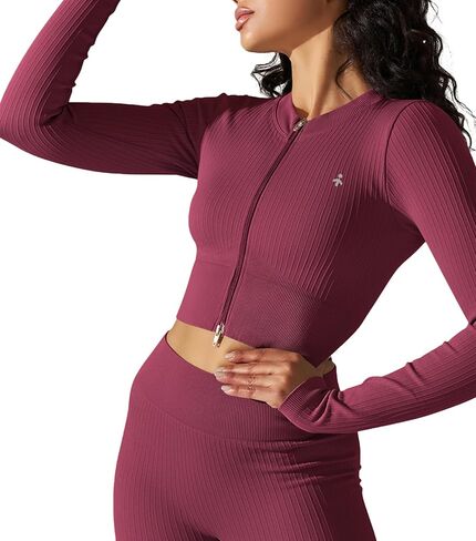 Orolay Women's Athletic Full Zip Jacket Long Sleeve Workout Tops Slim Fit Running Shirts in Saudi Arabia