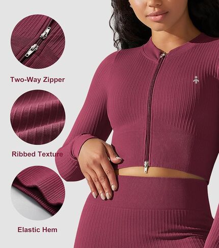Orolay Women's Athletic Full Zip Jacket Long Sleeve Workout Tops Slim Fit Running Shirts in Saudi Arabia