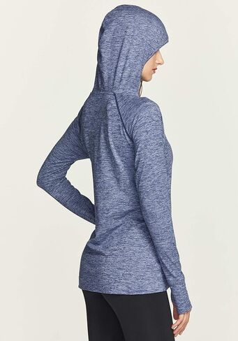 سترة بغطاء للرأس بأكمام طويلة للسيدات من TSLA، سويت شيرت رياضي خفيف الوزن، تي شيرت بغطاء للرأس للأداء النشط in Kuwait