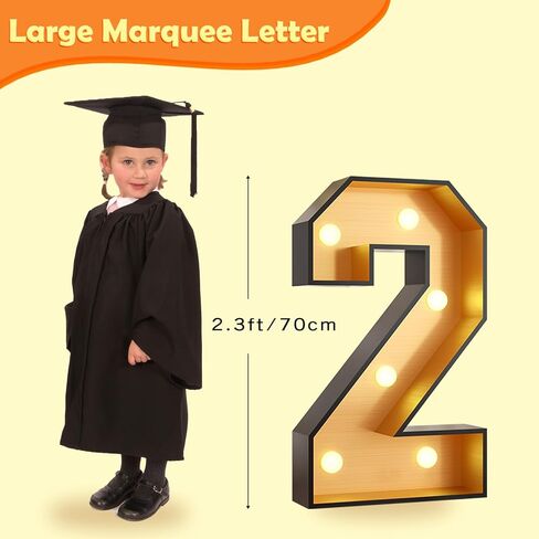 أرقام مضيئة من FunHot Marque، أرقام سرادق 2024 مع أضواء، إطار فسيفساء ذهبي أسود، رقم قبعة التخرج، زخرفة من الورق المقوى مسبقًا للذكرى السنوية للعام الجديد 2024، ديكورات حفلات التخرج in Kuwait