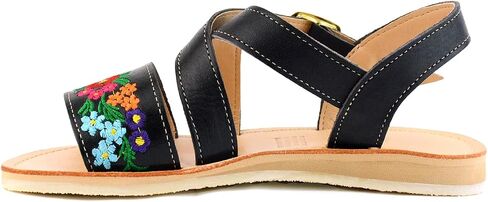 Mexican Leather Sandals with Embroidered Flowers for Women - Model 805 (8, Nut) in Saudi Arabia