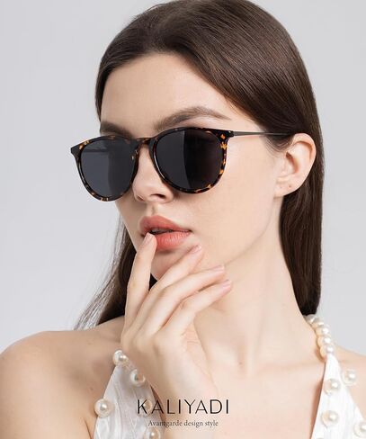 KALIYADI Sunglasses Womens Polarized Womens-Sunglasses: Trendy Sun Glasses with UV400 Retro Style for Party Beach Shopping in Kuwait