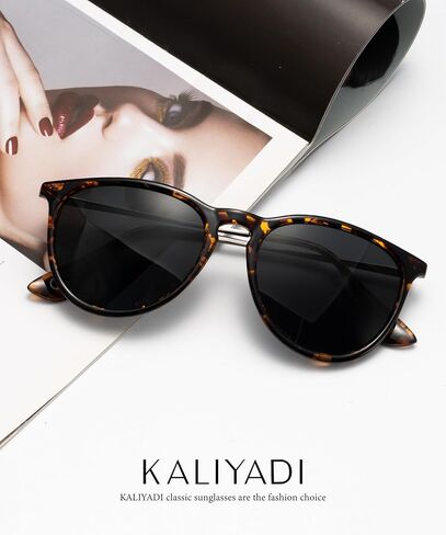 KALIYADI Sunglasses Womens Polarized Womens-Sunglasses: Trendy Sun Glasses with UV400 Retro Style for Party Beach Shopping in Kuwait