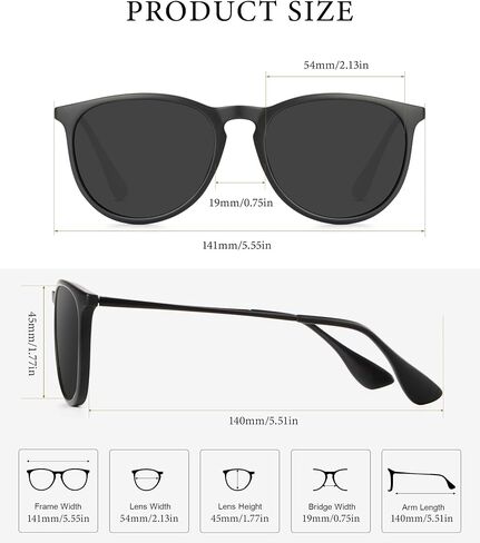 KALIYADI Sunglasses Womens Polarized Womens-Sunglasses: Trendy Sun Glasses with UV400 Retro Style for Party Beach Shopping in Kuwait