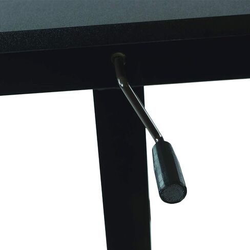 urb SPACE Atlantic Adjustable Height Standing Desk – 46" x 28" Single-Piece Desktop, Maintenance-Free Hand Crank, Sturdy Heavy-Duty Steel Frame, Caster Wheels for Full Mobility, PN 33908049 in Black in Saudi Arabia