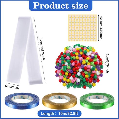 Hanaive Graduation Candy Lei Tubing Necklace Making Kit Include 50 Pcs 2 Inch Poly Tubing Lei Bags 197 ft 6 Rolls Gift Wrapping Ribbon 1 Pack Plush Poms 400 Glue Points for Graduation Party Supplies in Saudi Arabia