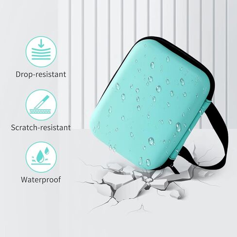 جراب Vixic الصلب المتوافق مع صانع الملصقات D1600/P3200 - صندوق أخضر مع حامل لإعادة تعبئة الطابعة وأشرطة الملصقات وجيب شبكي للملحقات in Kuwait