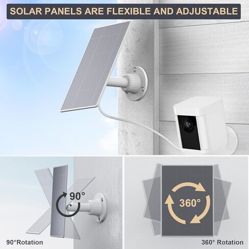 Solar Panel for Ring Camera, Camera Solar Panel Charger for Ring Stick Up Cam Battery, Spotlight Cam Battery 13ft Charger Cable in Kuwait