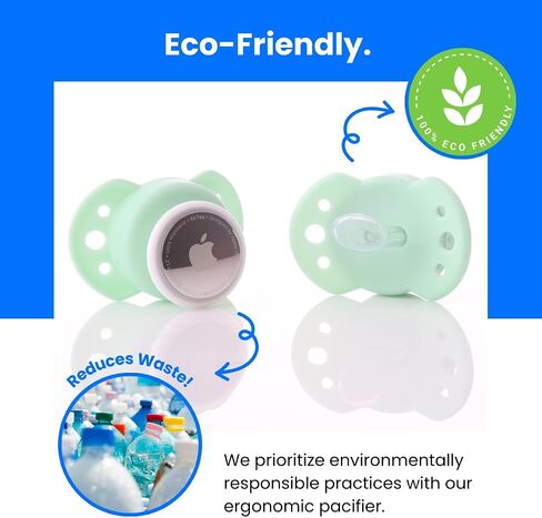 TechBaby Solutions - Trackable Pacifier - Compatible with AirTag and Tile Sticker - Baby Pacifier - High Tech & Eco Friendly - Ergonomic Design - Trackie Pacie - 6mon+ in Saudi Arabia