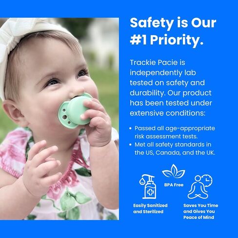 TechBaby Solutions - Trackable Pacifier - Compatible with AirTag and Tile Sticker - Baby Pacifier - High Tech & Eco Friendly - Ergonomic Design - Trackie Pacie - 6mon+ in Saudi Arabia
