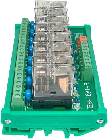 Jienk DC 24V Control 8 SPDT 16Amp Pluggable Power Relay, Compatible with PNP NPN C45 DIN Rail Mount 4 Channels 1NO+ 1NC Relay Module, G2R-1-E in Saudi Arabia