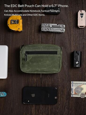 حقيبة حزام Sayram SP7 EDC، حقيبة حزام قماش مشمع مع سحاب، حقيبة EDC للرجال، حزمة الخصر للحزام، حقيبة تنظيم حزام EDC مضادة للسرقة للاستخدام اليومي in Kuwait