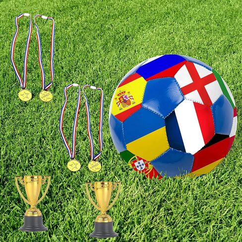 JIEJOYS 30 PCS Trophies And Medals Set,12Pcs Gold Plastic Trophy Cup And 18 PCS Winner Medals For Kids Sports Awards, Party Favors For Boys And Girls,Prizes, Events. in Saudi Arabia