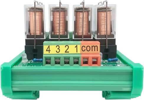 Jienk DC 24V Control 8 SPDT 16Amp Pluggable Power Relay, Compatible with PNP NPN C45 DIN Rail Mount 4 Channels 1NO+ 1NC Relay Module, G2R-1-E in Saudi Arabia