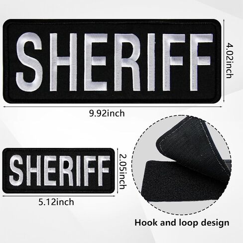 2 Pcs Police Patch Hook and Loop Embroiderd Police Patches for Police Vest Uniforms Jacket, 1pcs Large and 1 Pcs Small（Black） in Saudi Arabia
