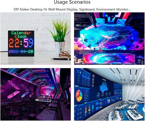 لوحة مصفوفة LED ملونة كاملة 64 × 32 2048 RGB مقاس 2.5 مم P2.5، عرض النص/الصورة الملونة/الرسوم المتحركة، سطوع قابل للتعديل، تصميم قابل للتسلسل، متوافق مع Raspberry Pi / Raspberry Pi Pico / ESP32 in Saudi Arabia