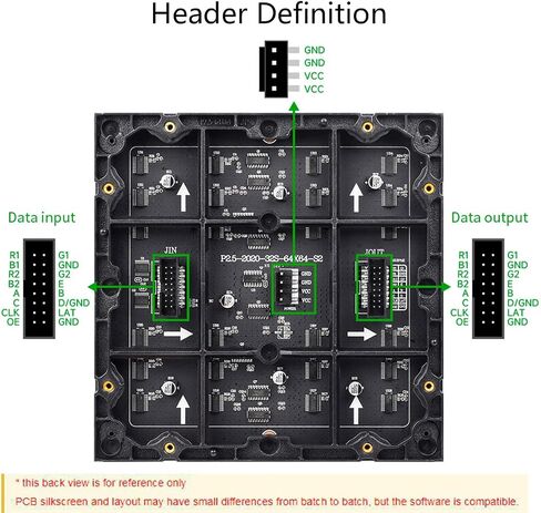 لوحة مصفوفة LED ملونة كاملة 64 × 32 2048 RGB مقاس 2.5 مم P2.5، عرض النص/الصورة الملونة/الرسوم المتحركة، سطوع قابل للتعديل، تصميم قابل للتسلسل، متوافق مع Raspberry Pi / Raspberry Pi Pico / ESP32 in Saudi Arabia
