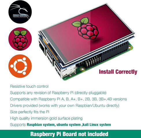 حافظة حماية Hosyond ABS لجهاز Raspberry Pi 4B مع شاشة LCD تعمل باللمس مقاس 3.5 بوصة وشاشة 480x320 SPI TFT in Kuwait