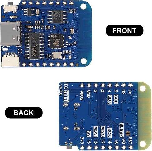 AITRIP 10 قطع WeMos D1 Mini V4.0.0 Type-C USB WiFi إنترنت الأشياء على أساس ESP8266 4 ميجابايت متوافق مع Arduino MicroPython Nodemcu in Saudi Arabia