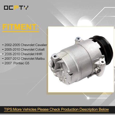 OCPTY Air Conditioning Compressor CO 20741C for Chevy Cavalier Cobalt HHR Malibu for Pontiac G5 G6 for Pursuit for Sunfire for Saturn Aura Ion 2.0L 2.2L 2.4L 2002-2013 in Saudi Arabia