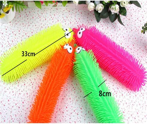 1pcs Flashing Light Up Stretchy Caterpillars, Stress Balls Toy, Anxiety and Stress Relief Toys for Adults Teen Kids(Random Color) in Saudi Arabia