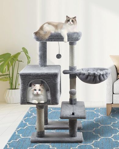 MIAO PAW Cute Cat Tree Cat Tower for Indoor Condo with Sisal Scratching Posts Jump Platform Furniture Activity Center Play House Bed Fashion Design Houses Pink in Saudi Arabia